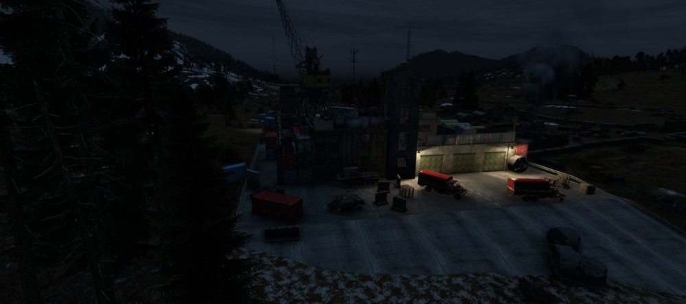Base at night