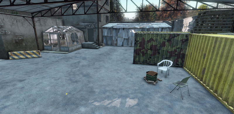 Base interior showing fireplaces and storage