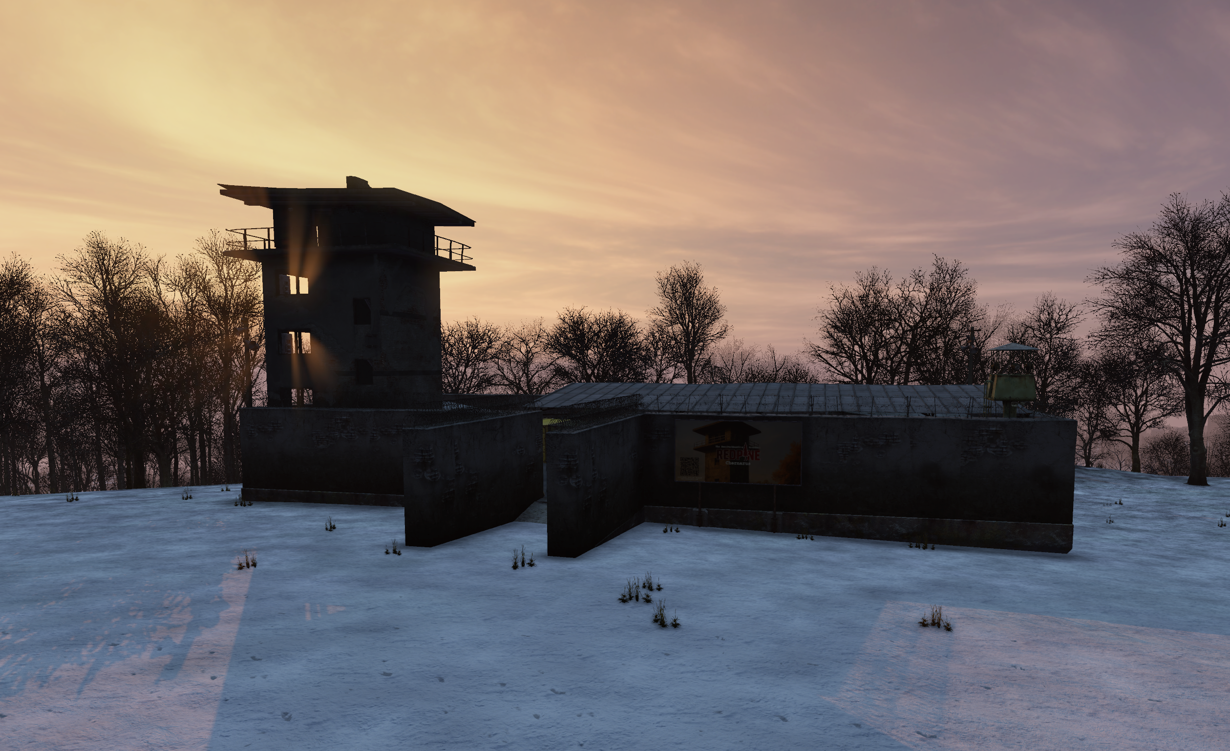 Fortified compound at dusk